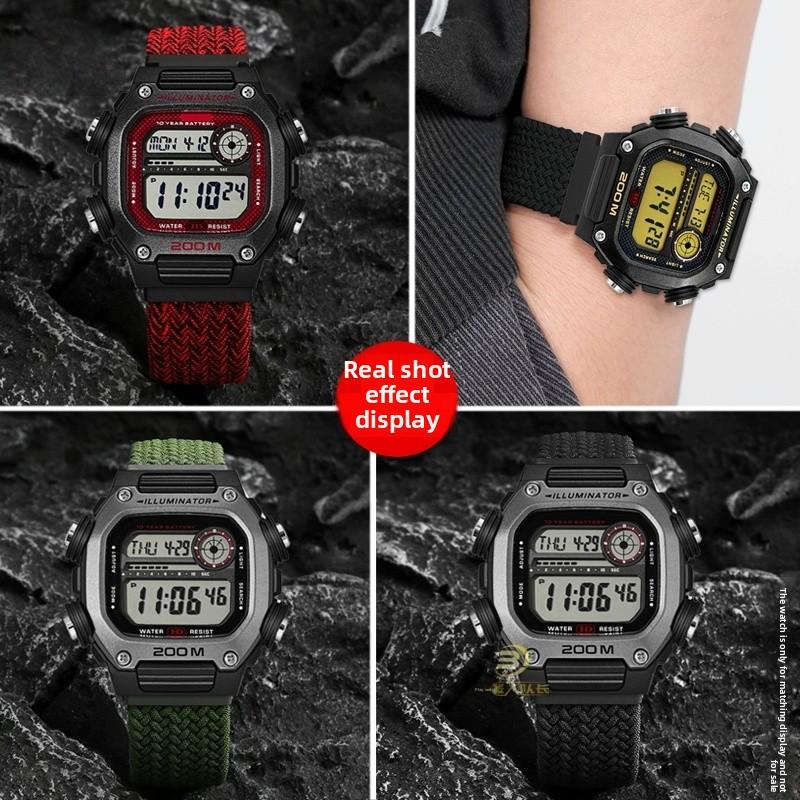 18 мм ремешок с быстрой заменой для Casio DW-291H/DW-290 W-218H/W-219H, плетеный нейлоновый холщовый ремешок для часов, мужской, с магнитной застежкой, наручный ремешок