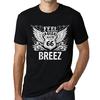 Мужская винтажная футболка с графическим принтом Feel The BREEZ Deep Black White Text
