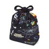 COLORFUL CANDY STYLE Small Drawstring Cup Bag (with Name Tag), Water-Repellent, No-Iron, Solar System Planets and Cosmo Planetarium (Black),