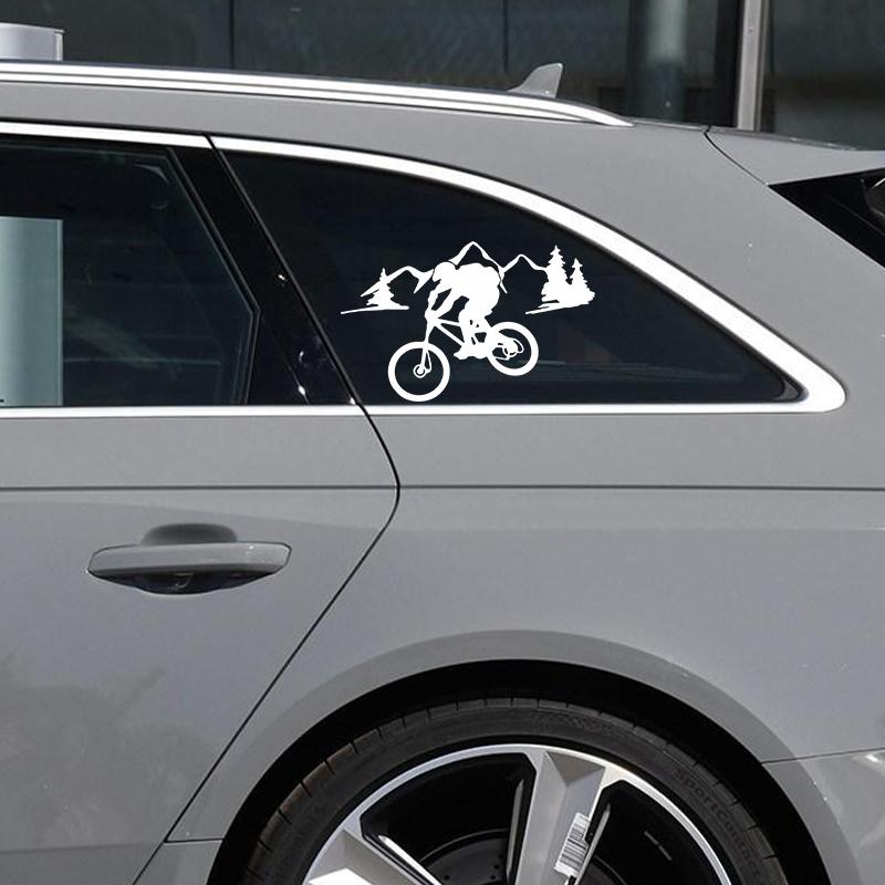 MTB велосипед езда по горной дороге моделирование автомобиля наклейка авто наклейка автомобильные аксессуары