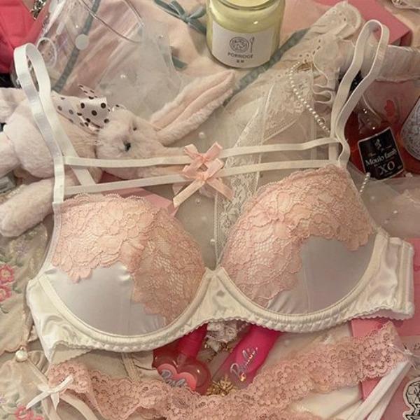 Сексуальные женские бюстгальтеры Розовые беспроводные бюстгальтеры для девушек Милые кружевные бюстгальтеры без спинки Мягкое дышащее нижнее белье для женских бюстгальтеров Красивая спина
