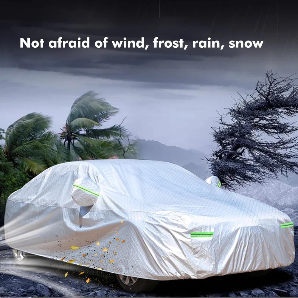 Car Cover Outdoor Protection Full Exterior Snow Cover Sunshade Dustproof Oxford Protection Cover Universal for Hatchback Sedan
