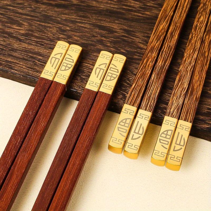 Набор бытовых палочек для еды из розового дерева, палочки для еды из массива дерева, деревянные палочки для еды, японская деревянная посуда, красные