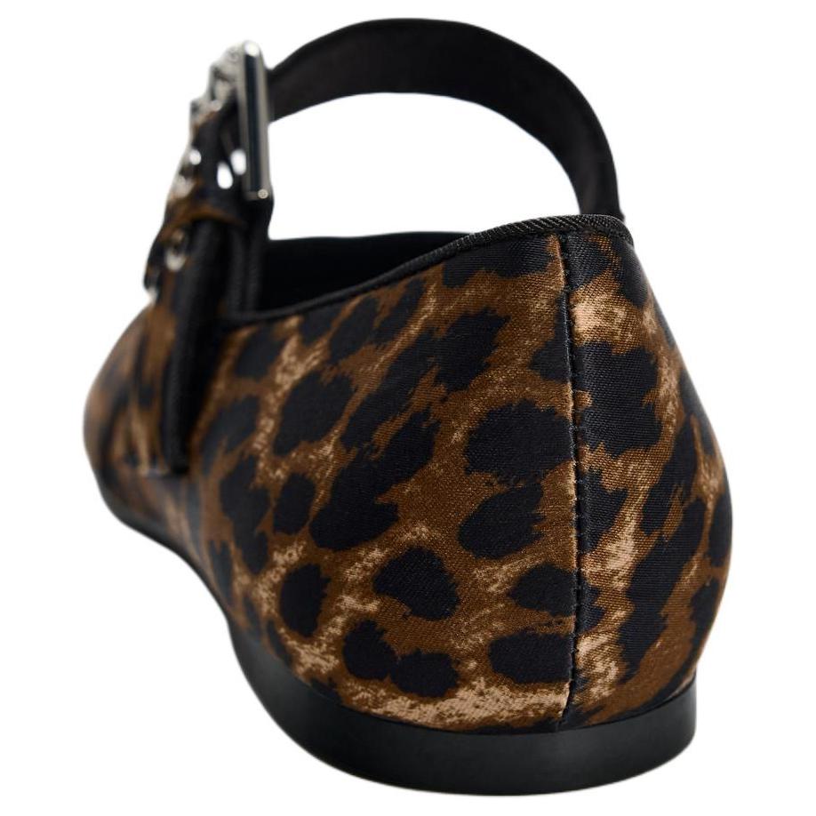 Zara Elegant Printed Round Toe Vintage Flat Mary Jane Shoes Women Shoes Leopard-Print 13522410
