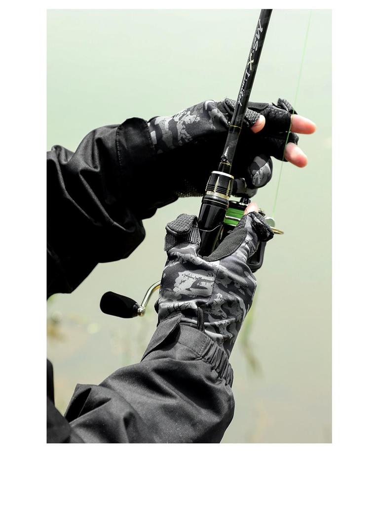 Осенне-зимние нескользящие рыболовные перчатки - Теплые, износостойкие, на флисовой подкладке, без пальцев, сенсорные DB68.