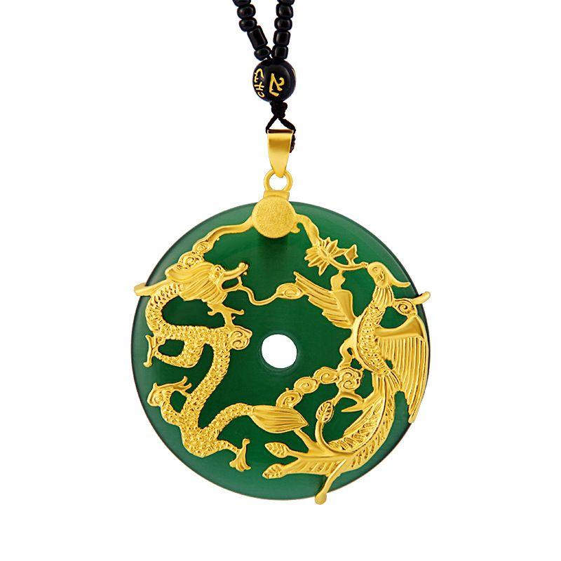 2 стиля золотой цвет новый дракон Феникс безопасная пряжка кулон для мужчин и женщин пара ожерелье «сделай сам»