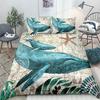 Sea Turtle Bedding Ocean Duvet Cover Set Teal Mediterranean Style Marine Themed Ocean Polyester Bedding Set Queen King Twin Size
