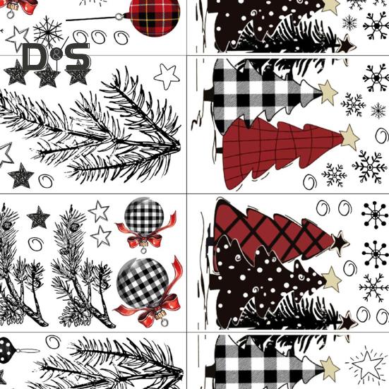 8 листов/комплект рождественских наклеек на окна из водонепроницаемого ПВХ-шара в виде елки, снежинки, статическая наклейка на стекло для украшения дома, офиса и вечеринки