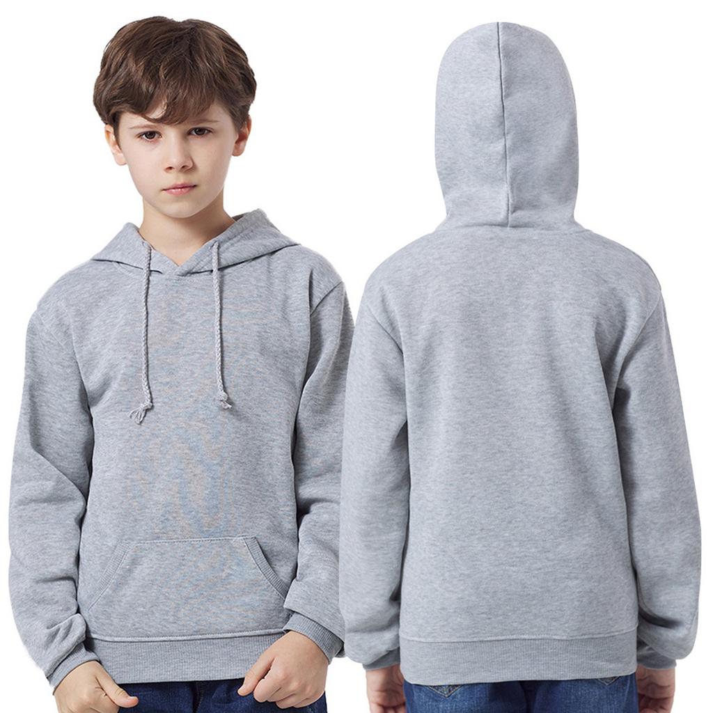 Fashion Child Kids Solid Color Long Sleeve Hoodie Pullover Sweatershirt Tops