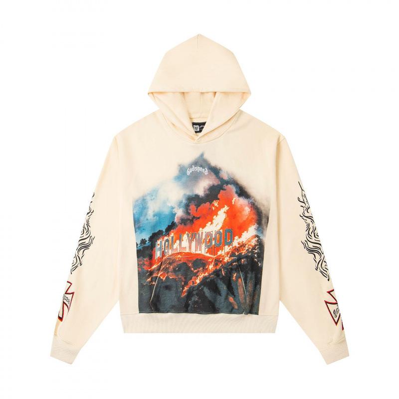 Odspeedss осень и зима новый прямой принт стирка вода ретро чистый хлопок хип-хоп красота тренд худи свитер