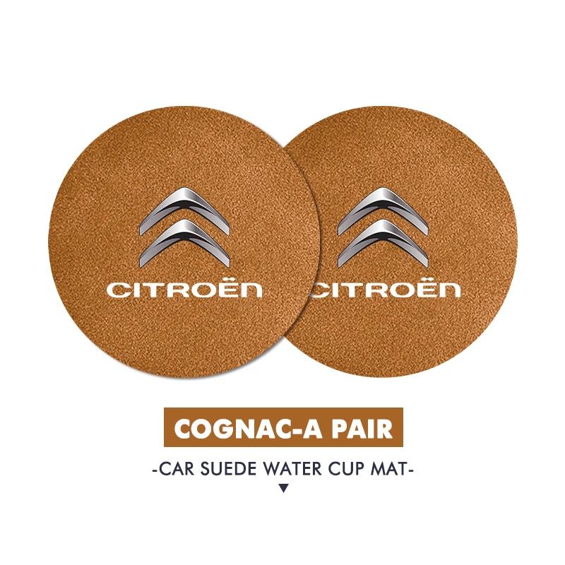 OCDK9 2pcs Car Coaster Anti Slip Mat Water Cup Pad Accessories For Citroen Grand Berlingo Jumper Celysee Xsara Picasso Aircross