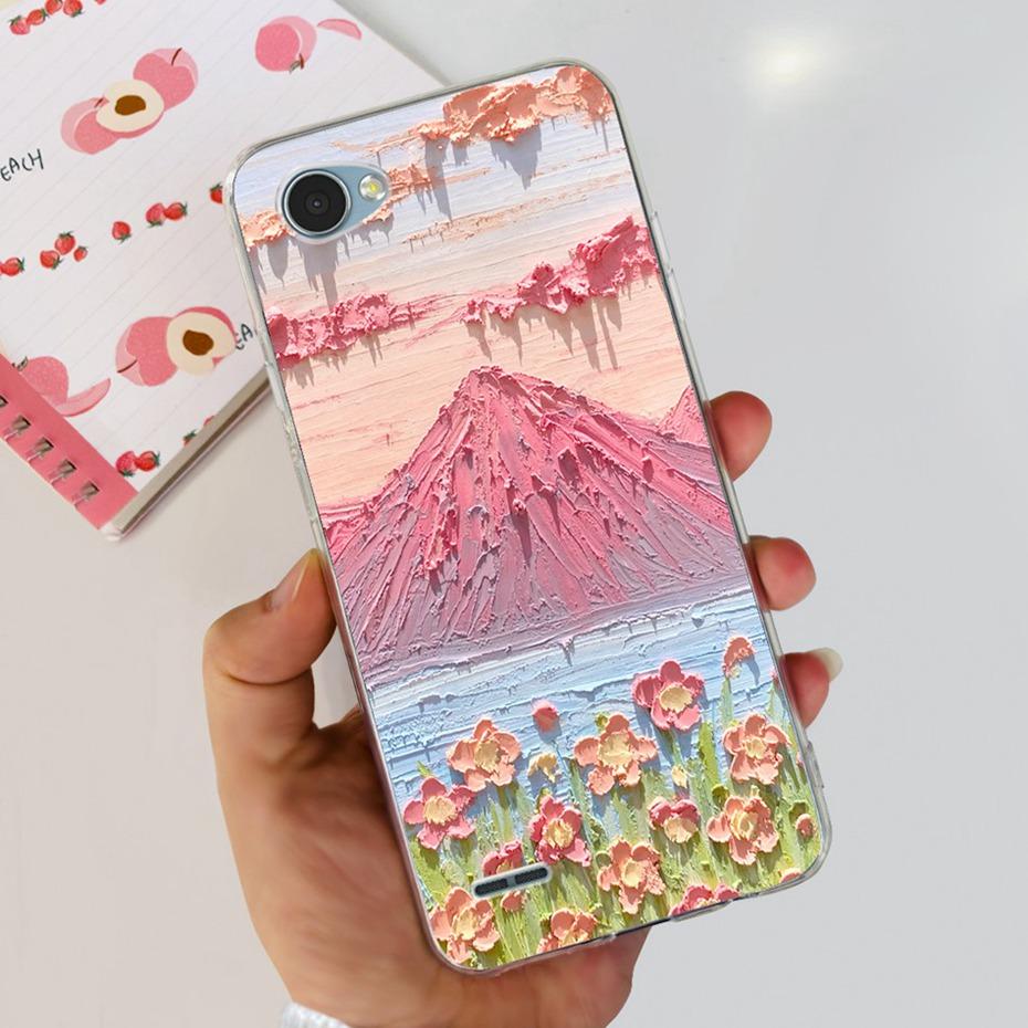 For LG Q6 Q6a Q6+ M700 X600K X600L X600S Cute Flower Cat Painted Phone Case For LG Q6 Plus Q 6 Alpha Soft Silicone TPU Cases