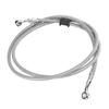 150cm59.1in Motorcycle Brake Line Silver Steel PVC Heat Insulation Universal Motorbike Accessory