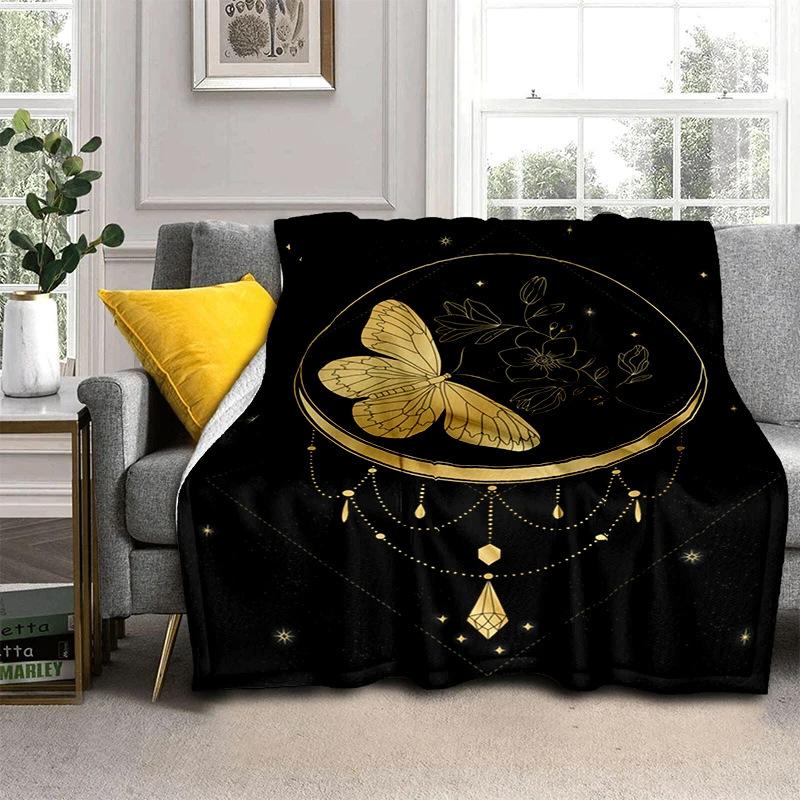 Druid Yggdrasil Tree Blanket Night Silhouette Gothic Logo Flannel Blanket