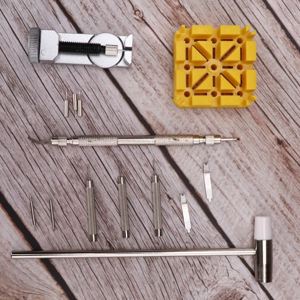 Набор инструментов для ремонта часов из 14 предметов, молоток для часов, набор инструментов для снятия ремешка для часов