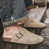 Fashion Fashion Men's Suede Mules Slippers Men Clogs Insole Sandals With Arch Support Outdoor Beach Slides Home Half Slippers