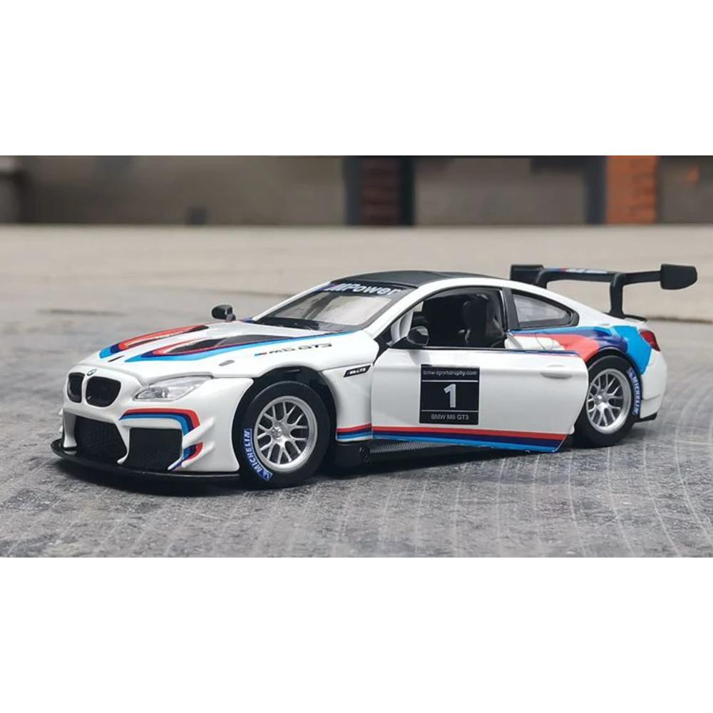 1/32 BMW M6 GT3 Раллийный Автомобиль Сплав Модель Автомобиля Игрушка Литье под Давлением Звук и Свет Автомобильные Игрушки для Детей Транспортное Средство