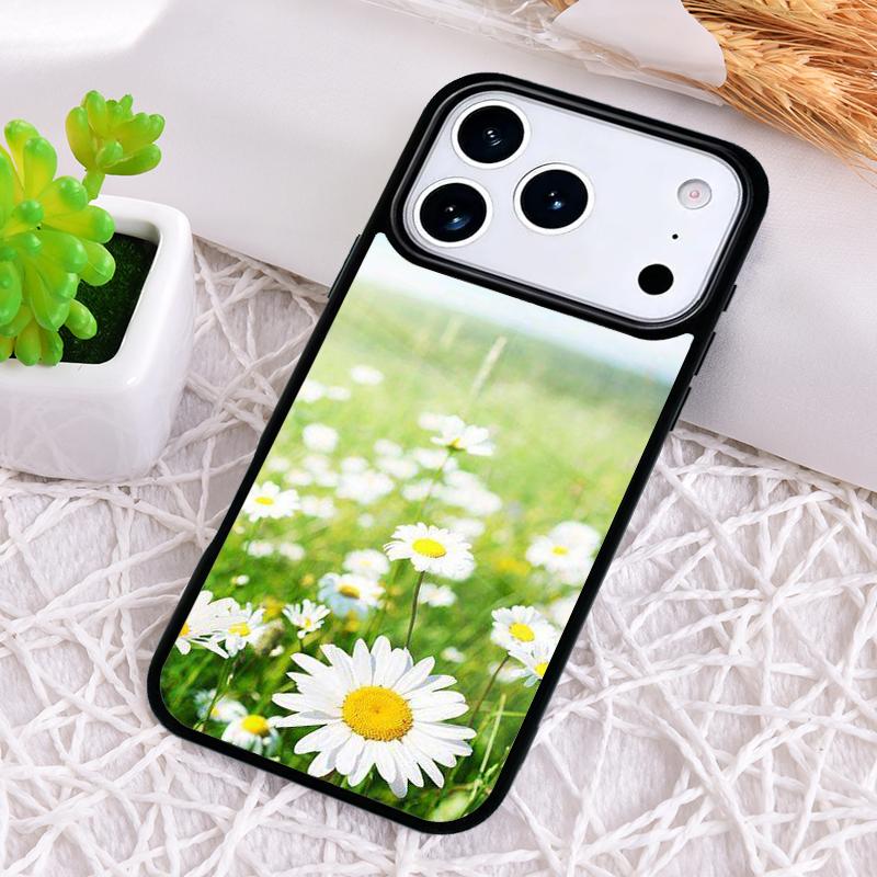 Абстрактный цветочный чехол для телефона с ромашками для iPhone 17 Air 16 15 11 12 14 13 Pro Max Ударопрочный чехол