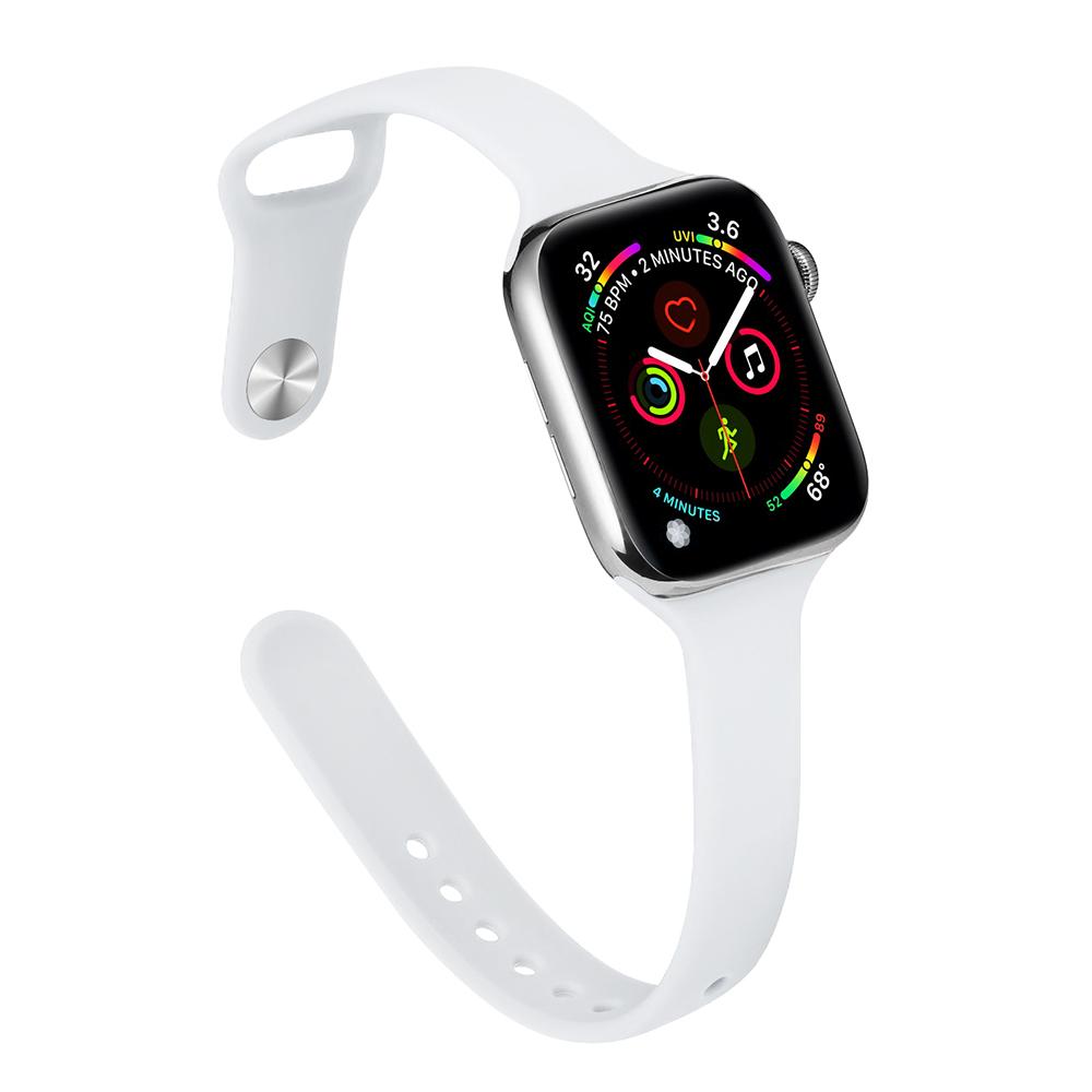 Ремешок для Apple Watch Band 40 мм, 44 мм, 45 мм, 41 мм, 38 мм, 42 мм, спортивный тонкий силиконовый браслет correa iWatch Series 8 Ultra 2 SE 7 6 3 9