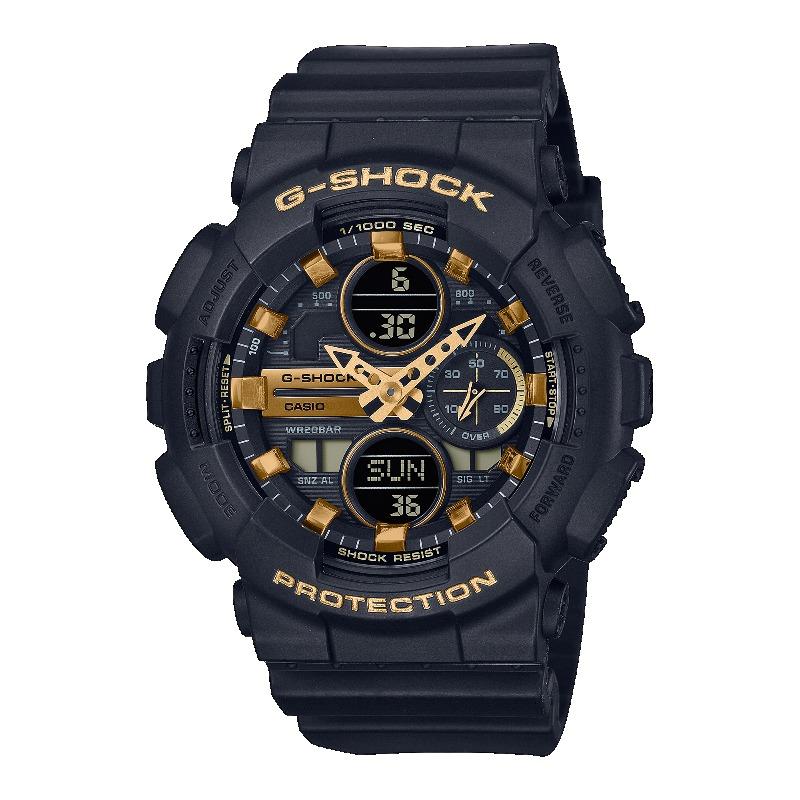 Casio Мужские кварцевые часы с цифровым дисплеем, водонепроницаемые до 200 м, ударопрочные, из смолы GMA-S140M-1A