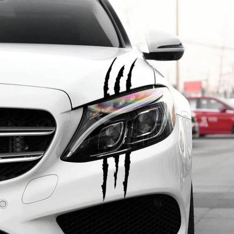 Наклейка на автомобиль Ghost Grip Световая бровь Светоотражающая наклейка на автомобиль След когтя Наклейка на фару автомобиля Световая бровь Светоотражающая наклейка на автомобиль ПЭТ-наклейка