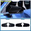 1 пара глянцевых черных накладок на боковые зеркала заднего вида в стиле рогов цвета углеродного волокна для Ford Mustang 2015 2016 2017 2018 2019 2020