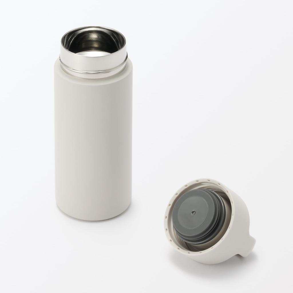 Термос MUJI с вакуумной изоляцией и ручкой, 350 мл, бежевый, 76049005