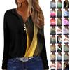 Women's T Shirt Tee Button Print Long Sleeve Daily Weekend Fashion Basic V Neck Regular Top