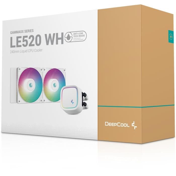 Watercooling AIO - DEEPCOOL LE520 - Ventilateurs 2x 120 mm ARGB - Blanc
