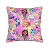 Gabby Dollhouse Cartoon Throw Pillow Cover Polyester Cushions for Sofa Funny Pillowcover Home Decor