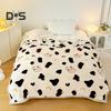 Одеяло из фланели Утолщенное Цветочный принт Двухслойное Сохранение тепла Простота ухода Машинная стирка Максимальный комфорт Двустороннее Очень большой размер Зима