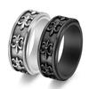 Retro Men's Jewelry Children's Flower Cross Rotatable Gold Ring Antique Jewelry