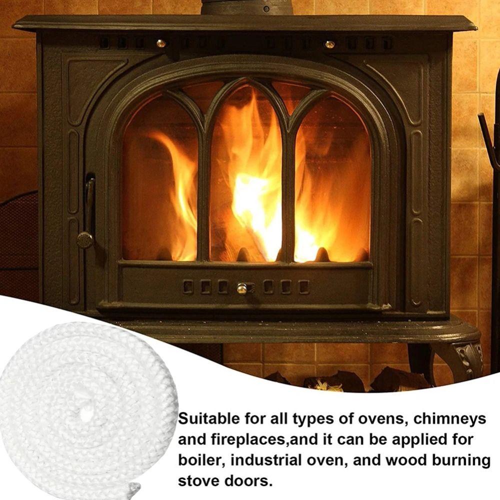 2m Fiberglass Fire Rope Insulation Fireproof Sealing Strip for Wood or Pellet Fireplaces