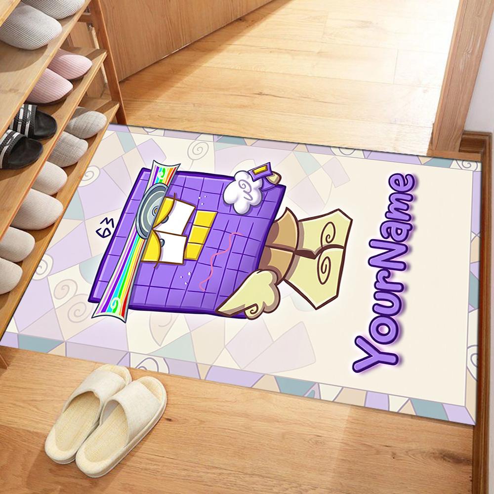Numberblocks Customize Text Area Rug Design for Entryway Bedrooms Decorate room Hallway Anti-slip Rug Anime Office Decor Perfect Gift for Women/Men
