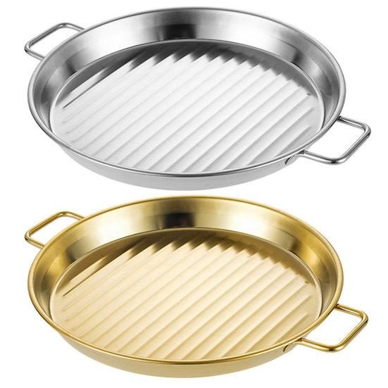 Прочная сервировочная тарелка, легко чистящаяся, нержавеющая сталь, компактная.