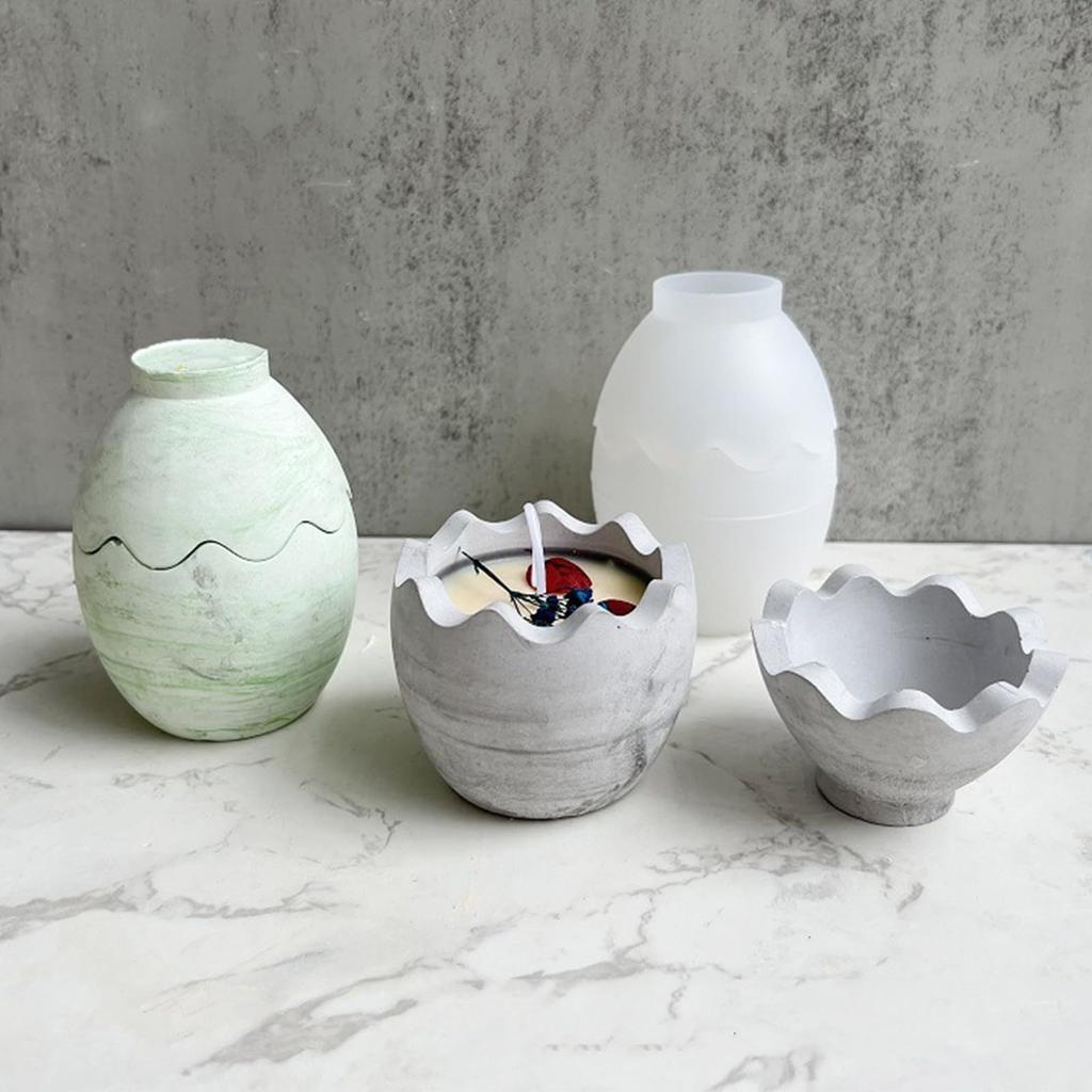 2pcs Egg Shaped Jar Resin Mold with Lid, Easter Silicone Mold Epoxy Resin, Jewelry Ornaments Holder Mold DIY Art Craft Home Easter Decorations