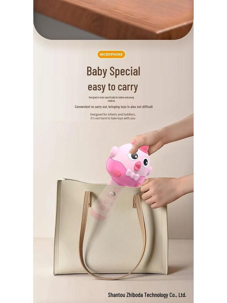 Детский милый микрофон-караоке с беспроводным Bluetooth и динамиком в виде цыпленка - Игрушка «Все в одном» для пения и музыки.