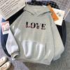 2025 New Arrival Women's Hooded Sweatshirts Love Flower Print Hoodies All Season Ladies Urban Casual Fashion Warm Soft Pullover