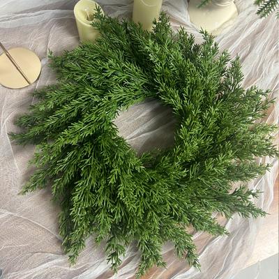 Искусственная гирлянда из сосны и кипариса, искусственные сосновые иголки, зеленое растение, рождественское украшение на окно, подвесное украшение на дверь дома
