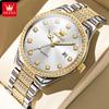 Бизнес-тренд Автоматическая дата Водонепроницаемые Светящиеся Оригинальные Бизнес-Часы Все Бриллианты Люксовый Бренд Мужские Кварцевые Часы
