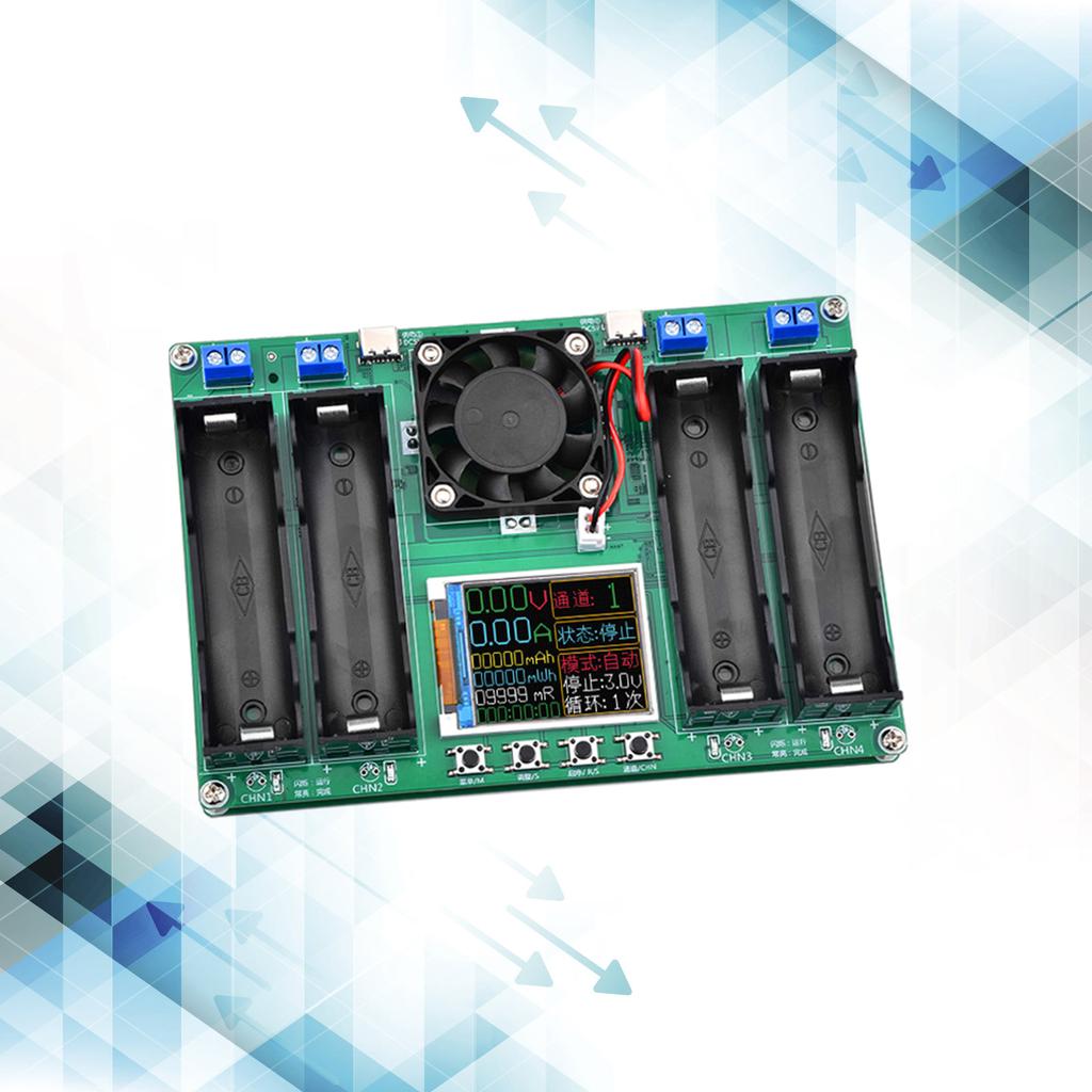 Портативный цифровой детектор мощности аккумулятора MAh MWh - модуль с 4-канальным тестером аккумуляторов 18650 Type-C с автоматической зарядкой, прочный