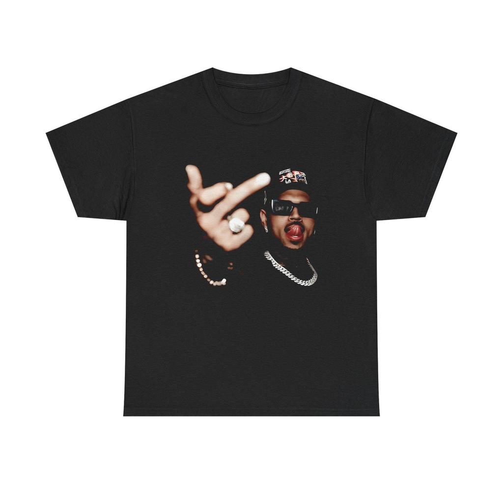 Chris Brown Vintage Middle Finger Shirt, Graphic Tee, Unisex Heavy Cotton T-Shirt, Retro Style Gift