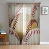 Ретро Бейсбол Спорт Оконное Убранство Тюль Современные Прозрачные Занавески для Кухни Гостиной Спальни Занавески Декорация