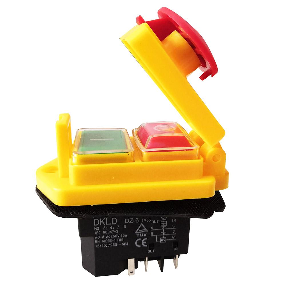DKLD DZ-6E 5-контактные 250 В водонепроницаемые электромагнитные кнопочные выключатели аварийной остановки