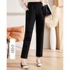 Pa Si Te Mid-Aged Women's Elastic Waist Straight Leg Pants