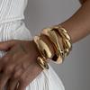 Модные ювелирные изделия преувеличенный тренд сплав глянцевый золотой браслет дизайн чувство весна открытый браслет женщины