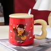 Креативная праздничная кружка для мальчиков и девочек на Новый год, сувенирная керамическая чашка для пары с крышкой и ложкой, милая чашка для девочки