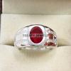Ruby Oval Cut Gemstone With 925 Sterling Silver Ring For Men's #B548 JL375686406833