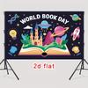 2D Раскрытая Книга Фэнтези Фон Мировой День Книги Фон для Класса