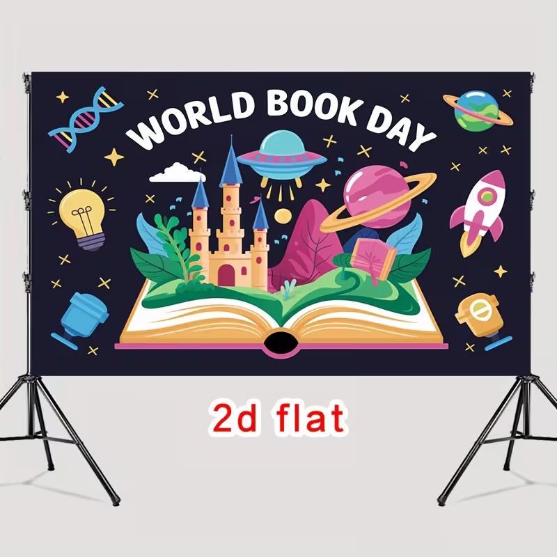 2D Раскрытая Книга Фэнтези Фон Мировой День Книги Фон для Класса